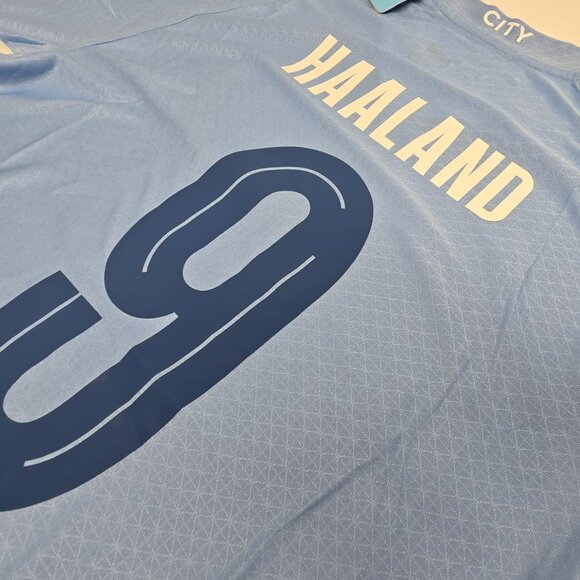 Haaland Manchester City Jersey #9 Blue 23/24 ManCity - Picture 1 of 12